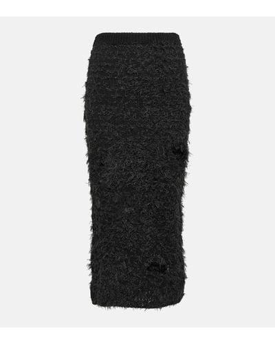 Acne Studios Cutout Wool-blend Midi Skirt - Black