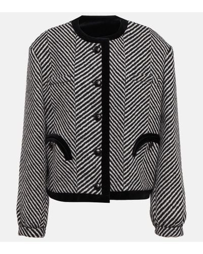 Blazé Milano Blaze Milano Sedov Striped Wool Jacket - Black