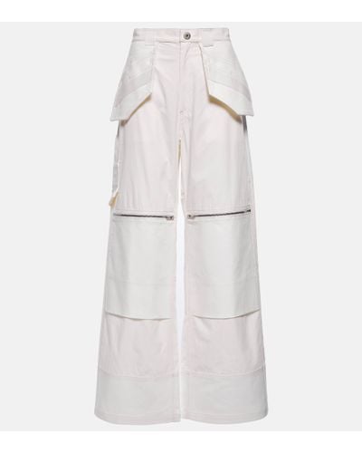 Dion Lee Pantalon Workwear en coton melange - Blanc