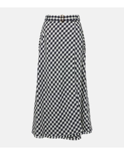 Etro Gingham Jacquard Midi Skirt - Black