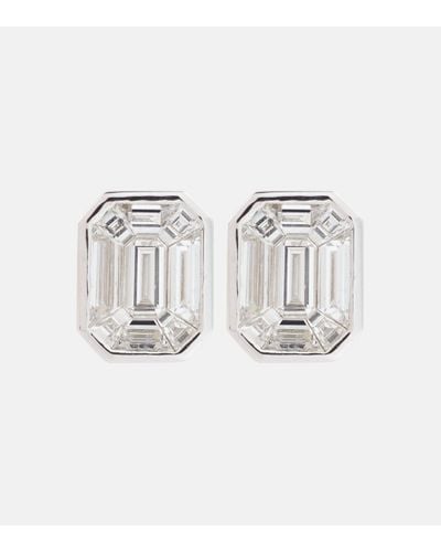 SHAY Boucles d'oreilles Illusion en or blanc 18 ct et diamants - Métallisé