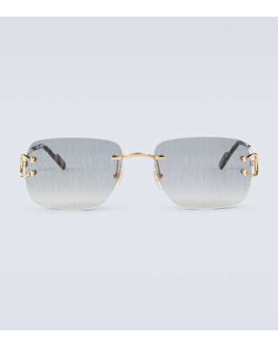 Cartier Monogram Rectangular Sunglasses - Metallic