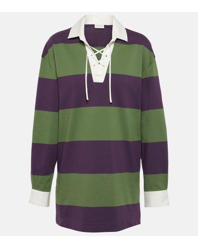 Dries Van Noten Bedrucktes Sweatshirt aus einem Baumwollgemisch - Grün