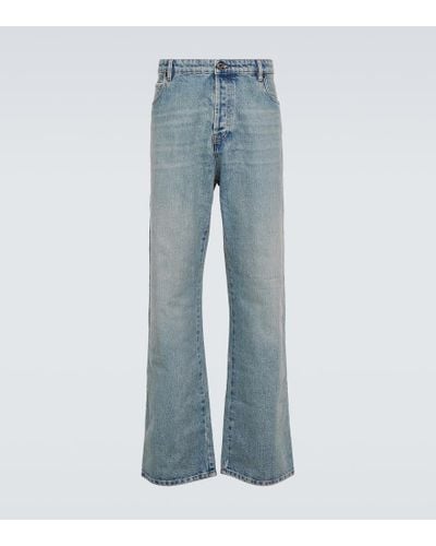 Miu Miu Jeans a gamba larga e vita bassa - Blu