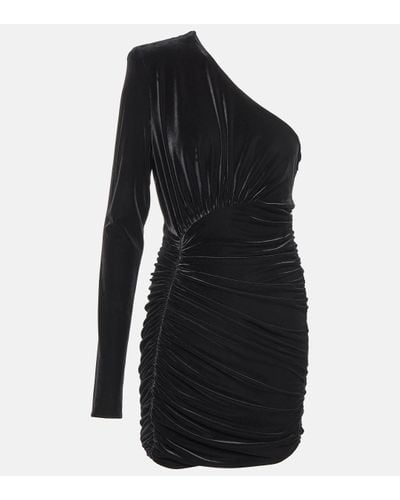 Alexandre Vauthier One-shoulder Velvet Minidress - Black