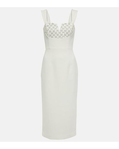 Rebecca Vallance Crystal-embellished Midi Dress - White