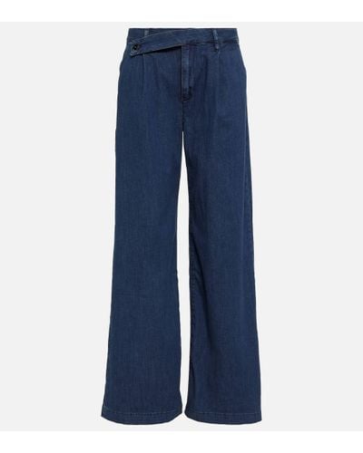 AG Jeans Jean ample asymetrique a taille mi-haute - Bleu