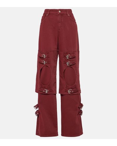 Blumarine Jean boyfriend a taille mi-haute - Rouge