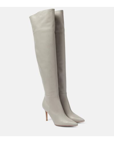 Gianvito Rossi Botas mosqueteras Jules de piel - Gris