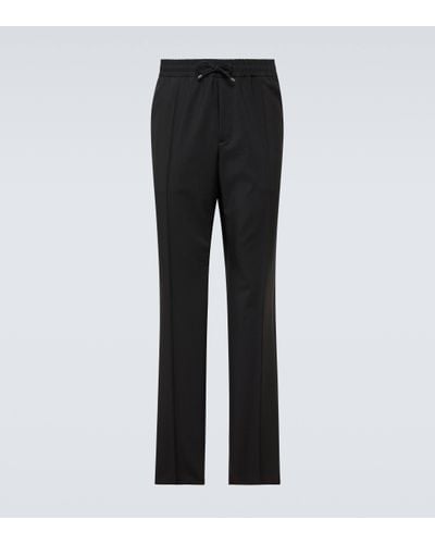Valentino Wool And Mohair Slim Trousers - Black