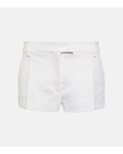 Valentino Shorts en tweed de algodon y lana - Blanco