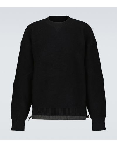 Sacai Cotton Crewneck Sweatshirt - Black