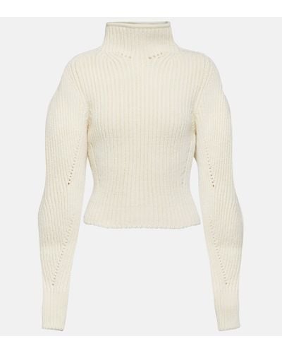 Alaïa Ribbed-knit Wool-blend Jumper - White