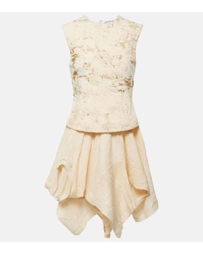Acne Studios Printed Cotton-blend Minidress - Natural