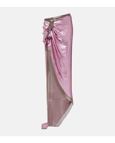 Rick Owens Edfu Embellished Chiffon Maxi Skirt - Pink