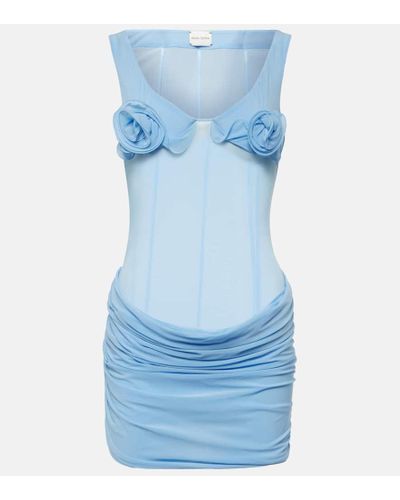 Magda Butrym Vestido corto de jersey con aplique - Azul