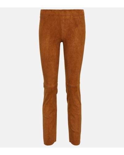 Stouls Jacky Slim Suede Trousers - Brown