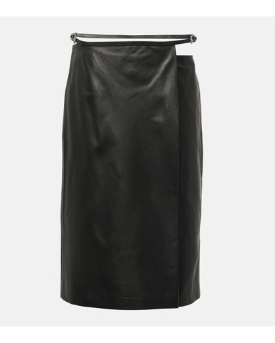 Givenchy Jupe portefeuille Voyou en cuir - Noir