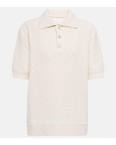 Maison Margiela Boucle Cotton-blend Polo Shirt - White
