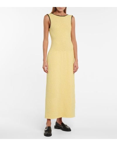 Ganni Knit Midi Dress - Yellow