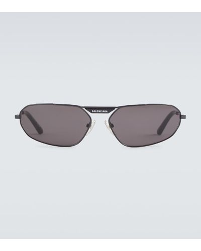 Balenciaga Gafas de sol metalicas ovaladas - Gris