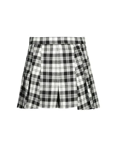 RED Valentino Checked Wool Shorts - Multicolor