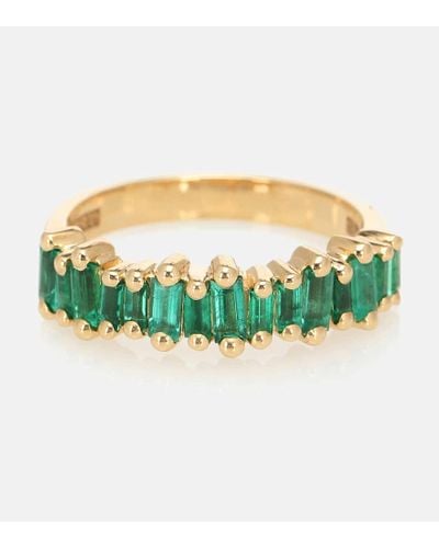 Suzanne Kalan Fireworks 18kt Gold Ring With Emeralds - Green