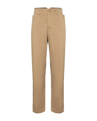 Etro High-rise Straight Cotton Pants - Natural