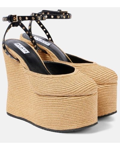 Alaïa 'La Wedge' Heeled Sandals - Natural