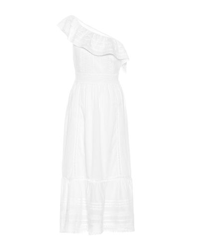Velvet Coco One-shoulder Cotton Midi Dress - White
