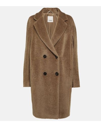 Max Mara Manteau Roseto en laine et alpaga - Marron