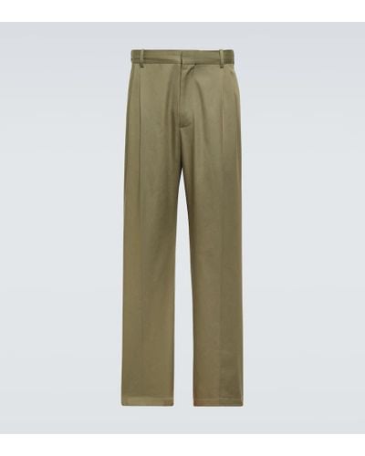 Loewe Pantalones anchos de algodon plisados - Verde