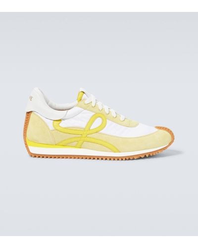 Loewe Paula's Ibiza Flow Runner Leather-trimmed Suede And Shell Trainers - Metallic