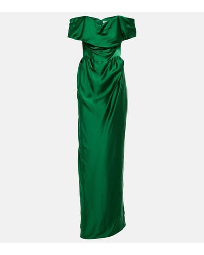 Vivienne Westwood Robe longue a encolure bardot - Vert