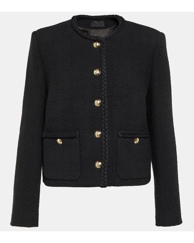 Nili Lotan Iman Cropped Cotton-blend Jacket - Black