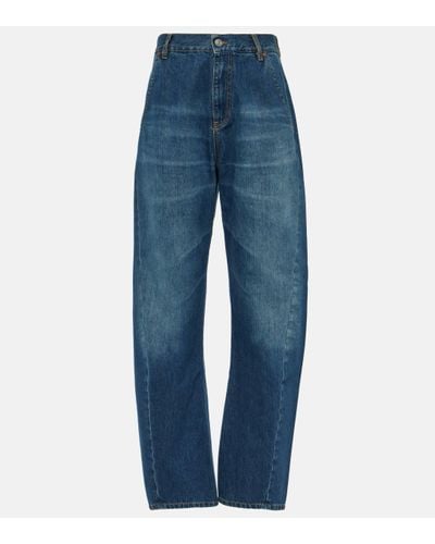 Victoria Beckham Mid-rise Barrel-leg Jeans - Blue