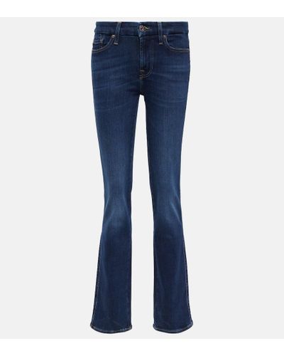 7 For All Mankind Mid-Rise Straight Jeans Kimmie - Blau