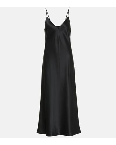 JOSEPH Clea Silk Satin Slip Dress - Black