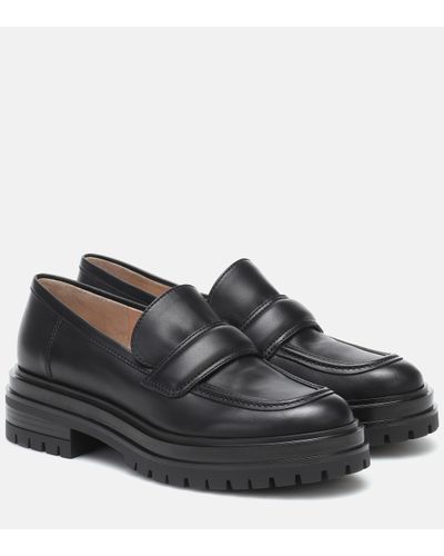 Gianvito Rossi Leather Loafers - Black
