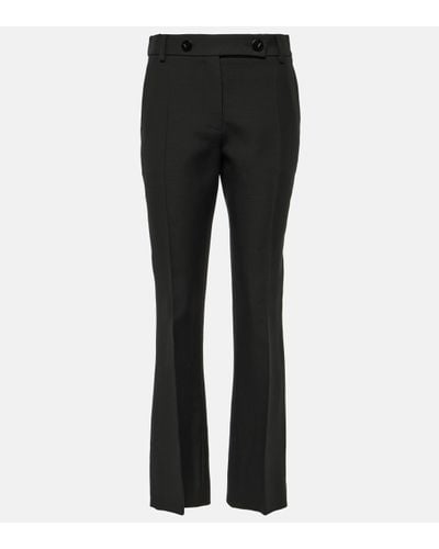 Valentino Crepe Couture Mid-rise Straight Trousers - Black