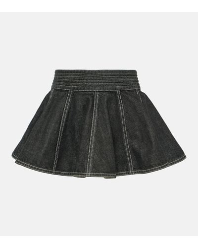 Alaïa Peplum Denim Skirt Belt - Black