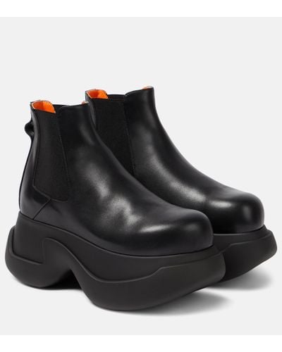 Marni Aras 23 Leather Platform Chelsea Boots - Black