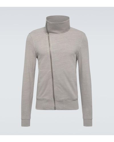 Rick Owens Asymmetric Cotton Sweatshirt Jersey - Gray