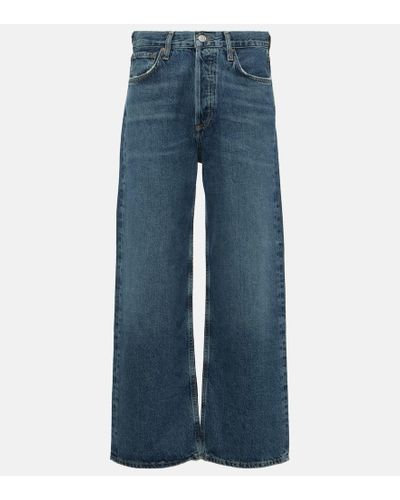 Agolde Gerade High-Rise Cropped Jeans Ren - Blau