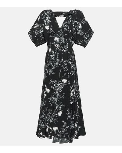 Victoria Beckham Floral Cady Midi Dress - Black