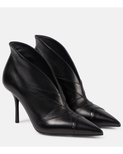Alaïa Leather Ankle Boots - Black