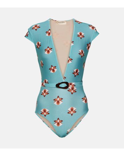 Adriana Degreas Belted Swimsuit - Blue