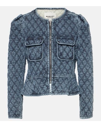 Isabel Marant Plumífero Deliona con cremallera - Azul