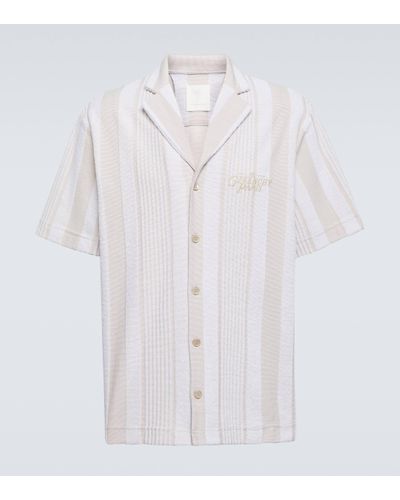 Givenchy Plage Striped Cotton-blend Terry Bowling Shirt - White