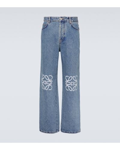 Loewe Anagram Straight Jeans - Blue